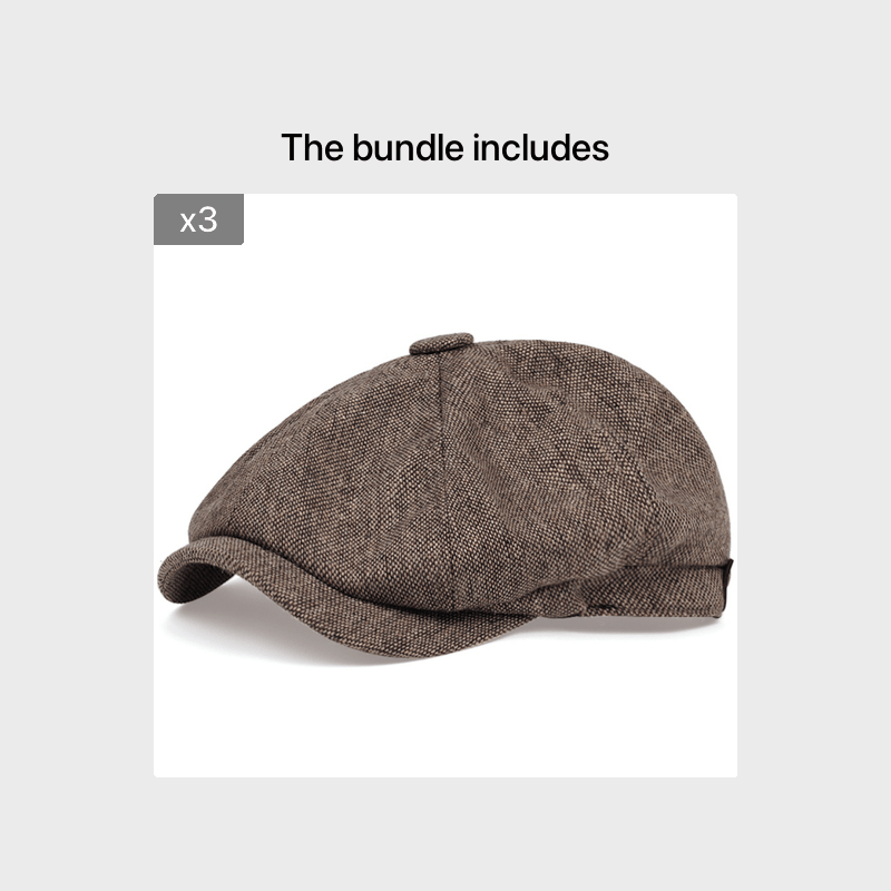 Men's Retro Flat Cap - Black Beret with Vintage Style