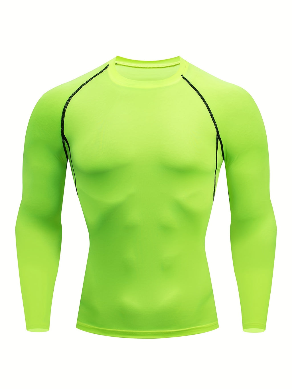 Men's Quick-Dry Fitness Top - Crew Neck, Long Sleeve