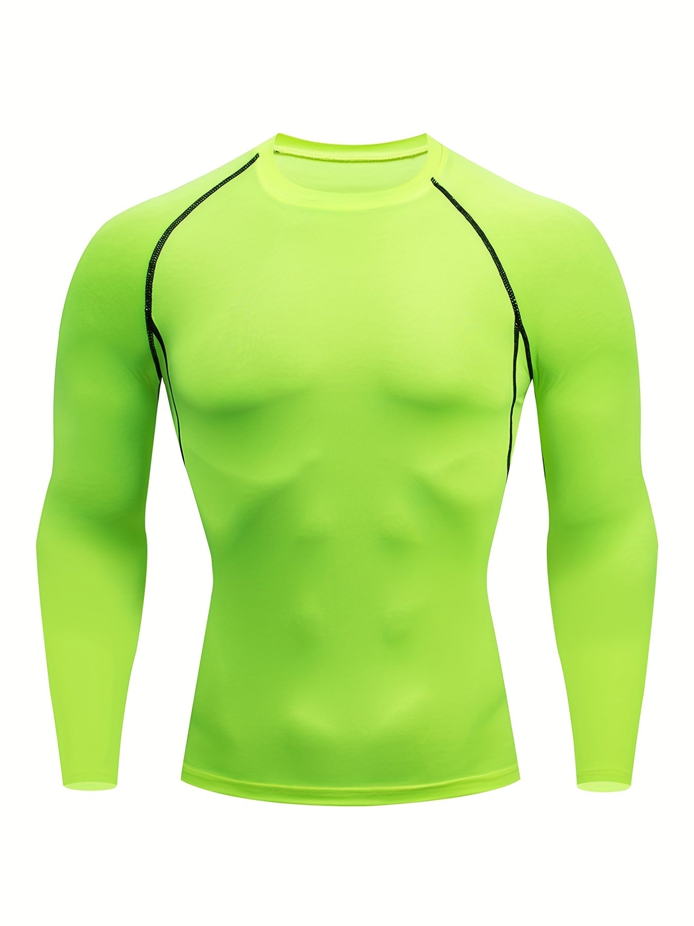 Men's Quick-Dry Fitness Top - Crew Neck, Long Sleeve