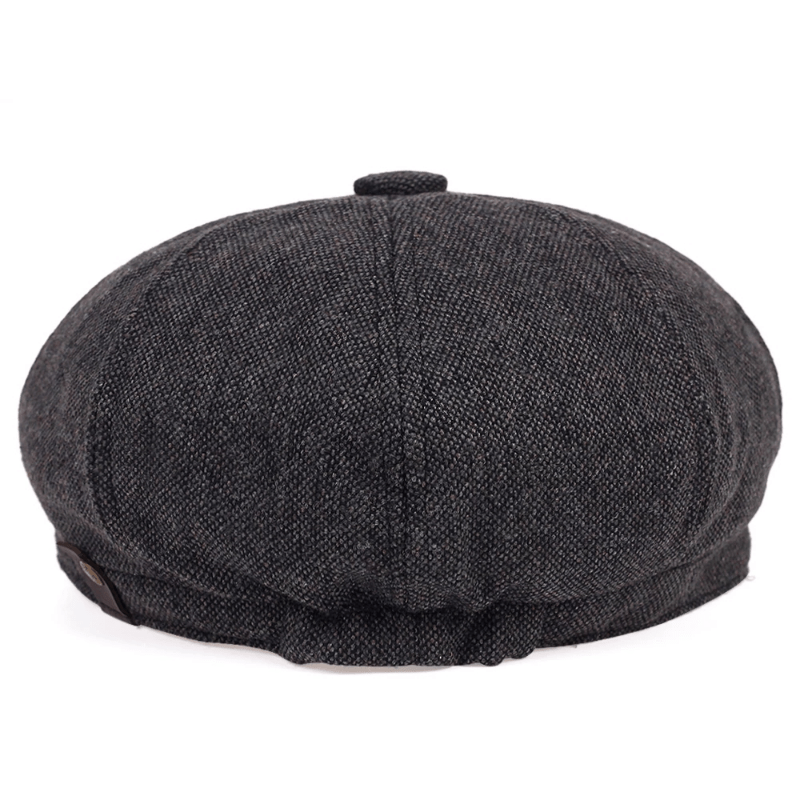 Men's Retro Flat Cap - Black Beret with Vintage Style