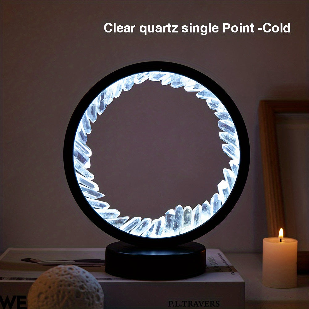 Rechargeable LED Lamp with Amethyst for Bedroom & Desk