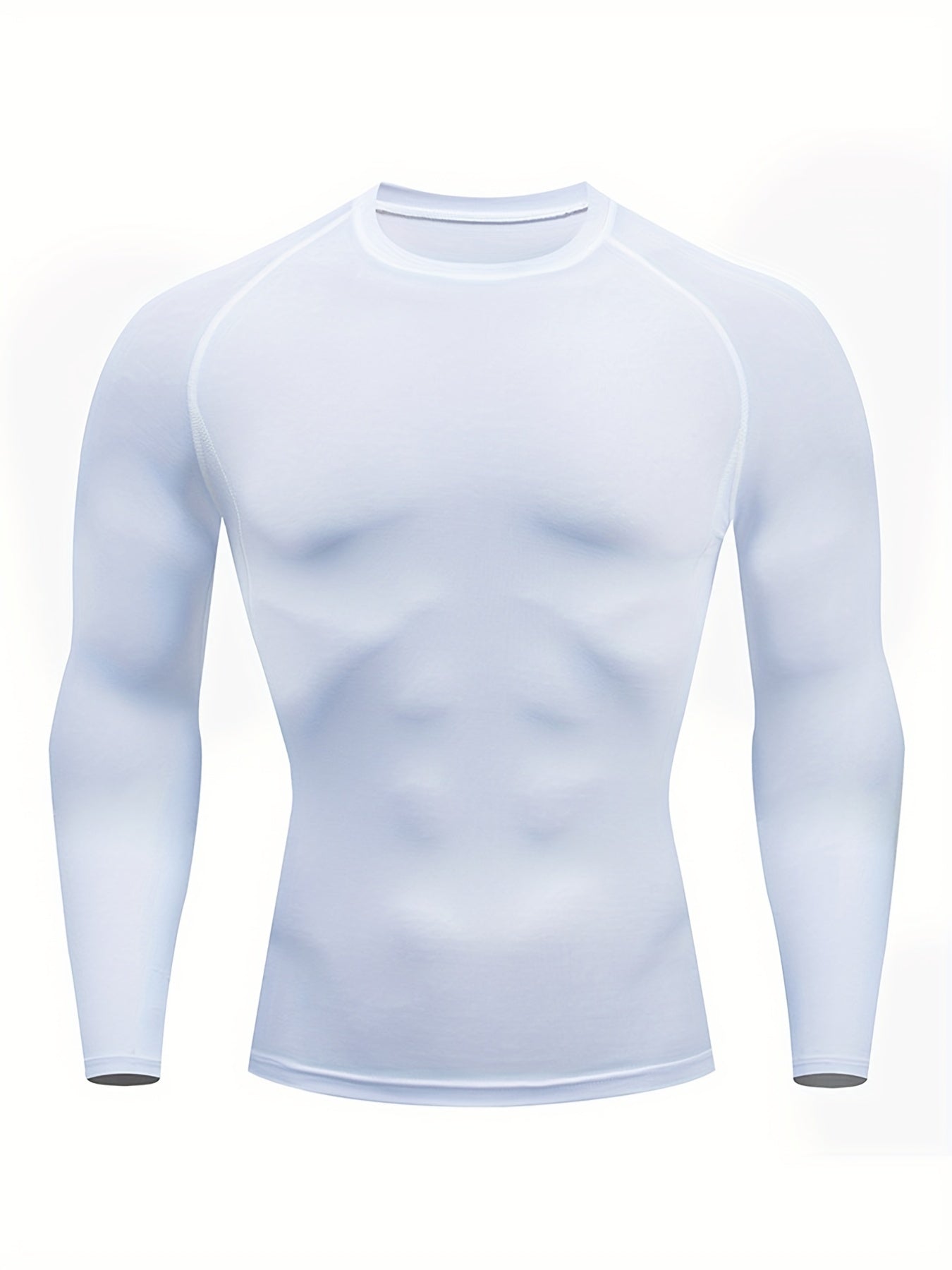 Men's Quick-Dry Fitness Top - Crew Neck, Long Sleeve