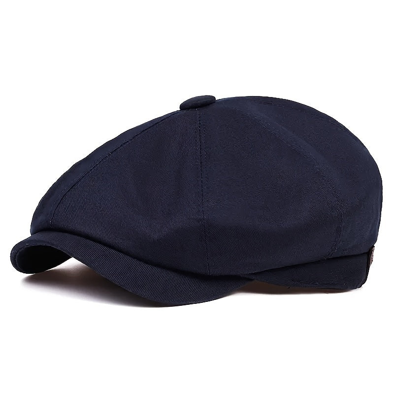 Men's Retro Flat Cap - Black Beret with Vintage Style