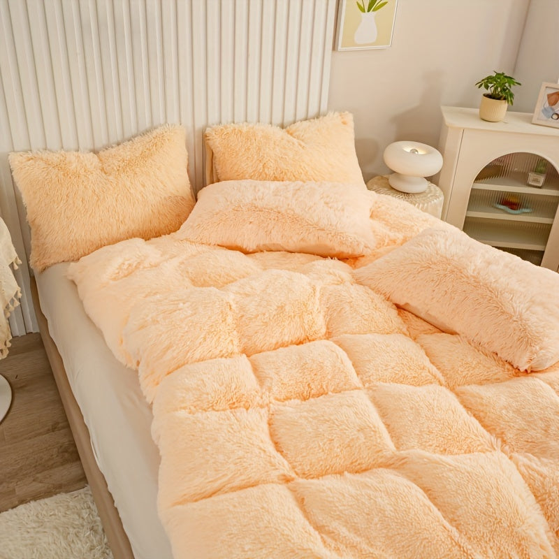 Polyester Duvet Cover Set 3pcs Multicolor Plush