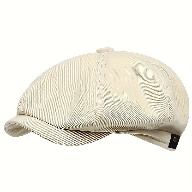 Men's Retro Flat Cap - Black Beret with Vintage Style