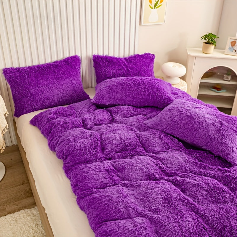 Polyester Duvet Cover Set 3pcs Multicolor Plush