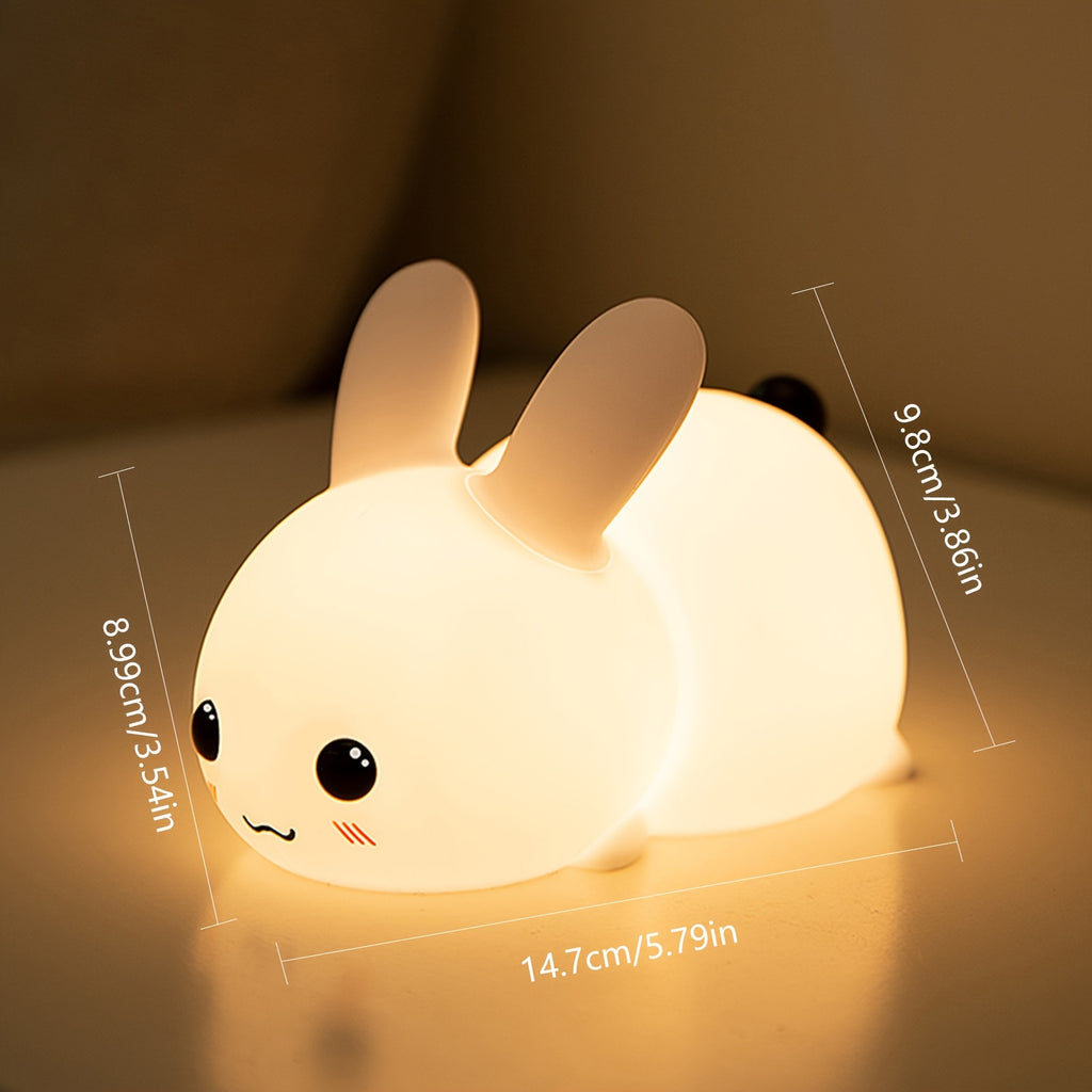 Jade Rabbit Silicone Night Light | USB, Colorful, Touch