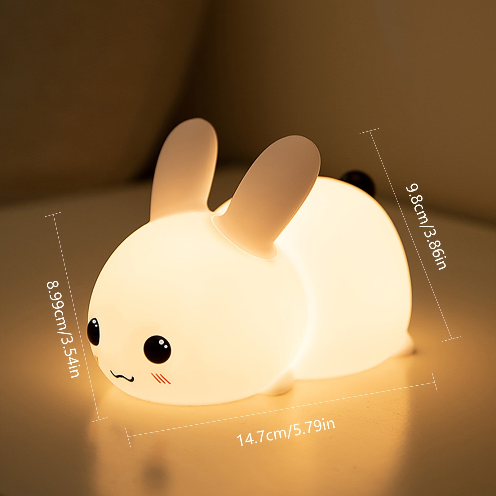 Jade Rabbit Silicone Night Light | USB, Colorful, Touch