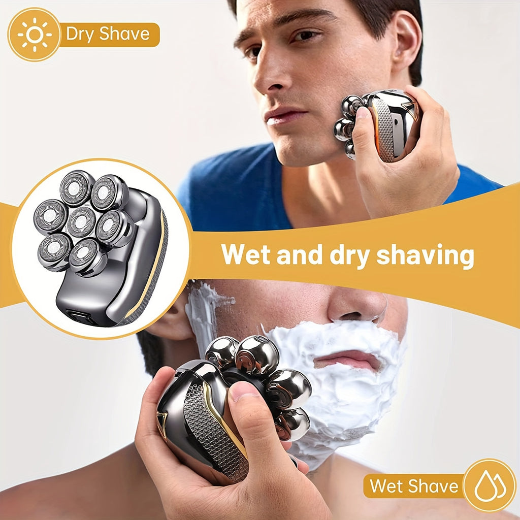 Men's Electric Head Shaver - 6-in-1 Grooming Kit