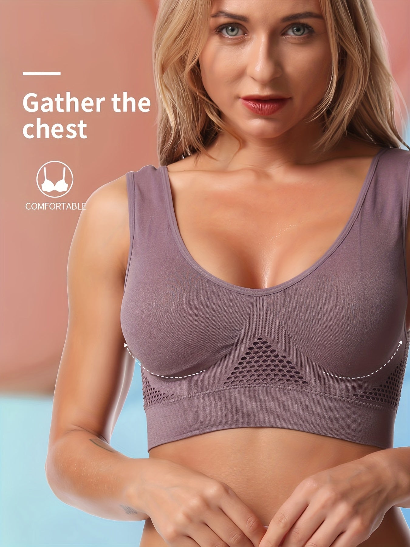 Women's Seamless Push-Up Bra with Removable Pads