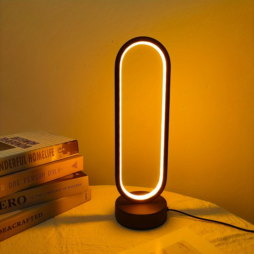 Dimmable LED Ring Table Lamp for Bedroom & Living Room