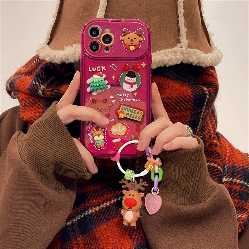 Christmas iPhone Case with 3D Doll Pendants