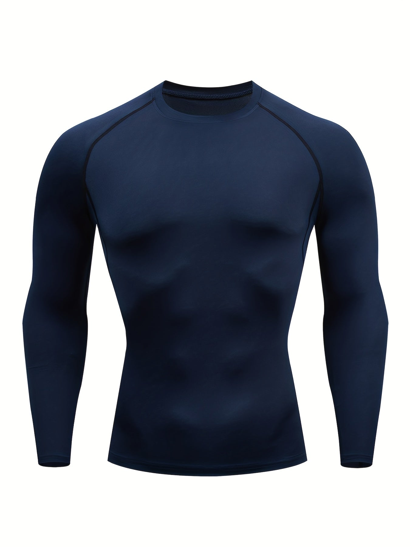 Men's Quick-Dry Fitness Top - Crew Neck, Long Sleeve