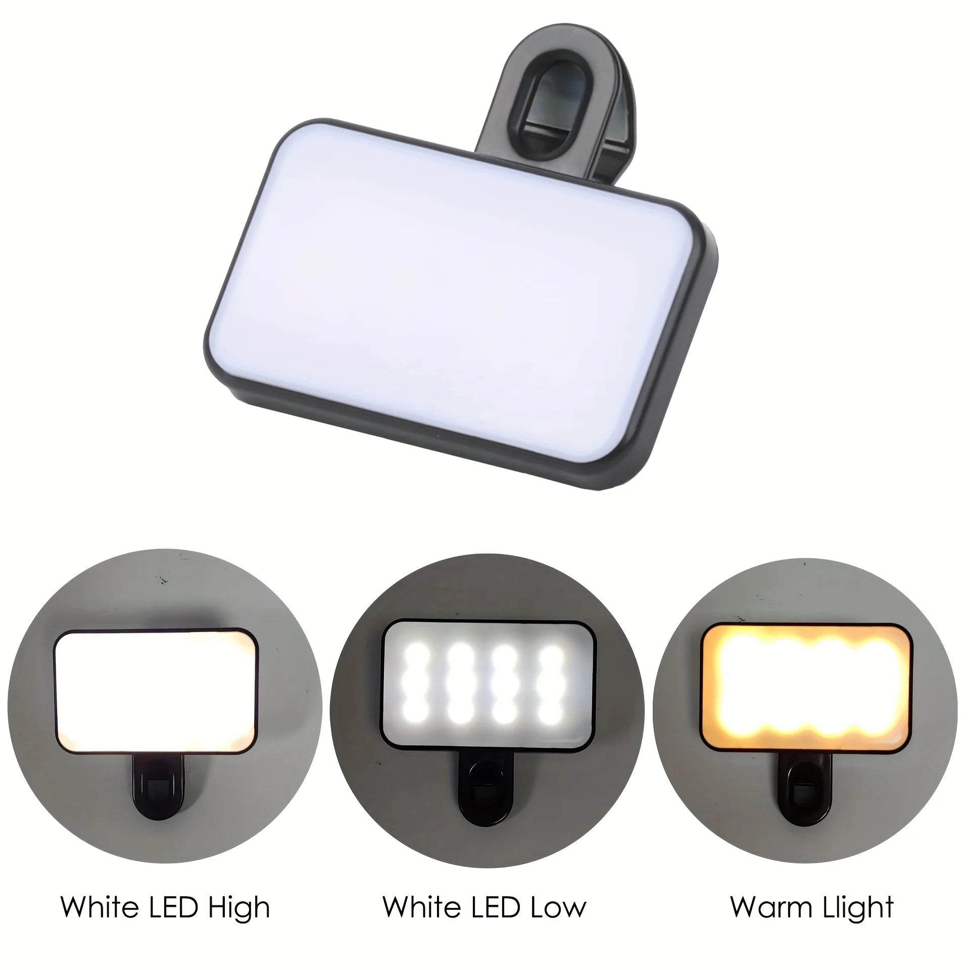 Mini Selfie Fill Light with Rechargeable 3 Modes