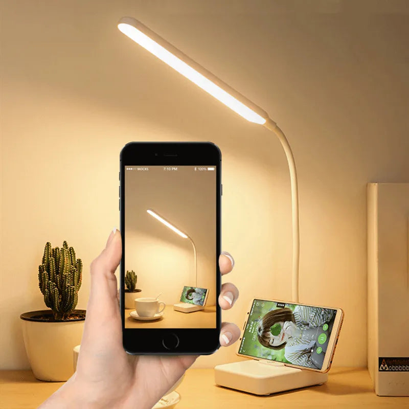 LED Desk Lamp with Touch Dimming & USB Charging