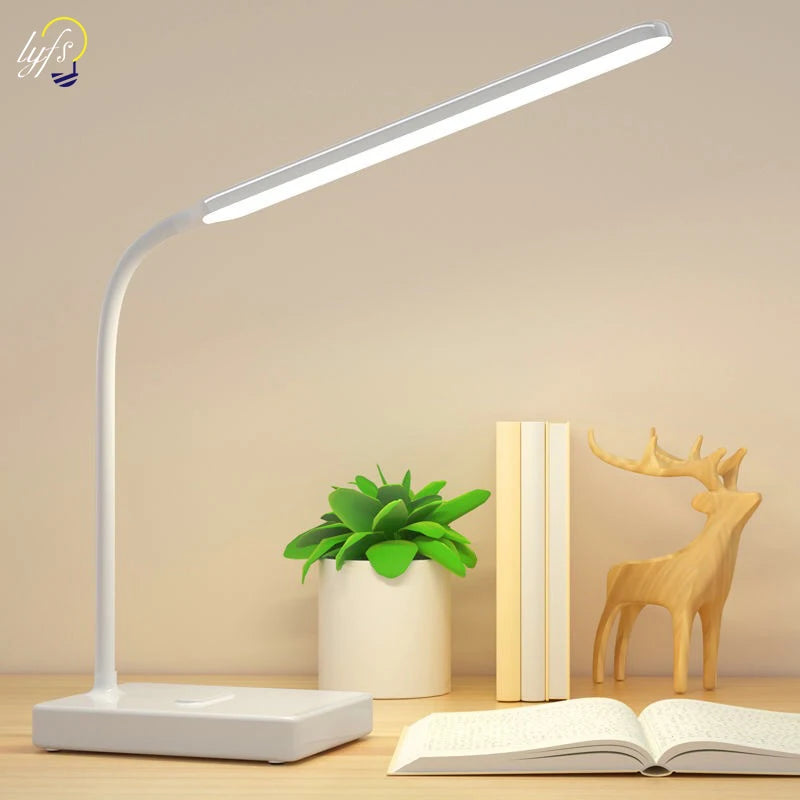 LED Desk Lamp with Touch Dimming & USB Charging