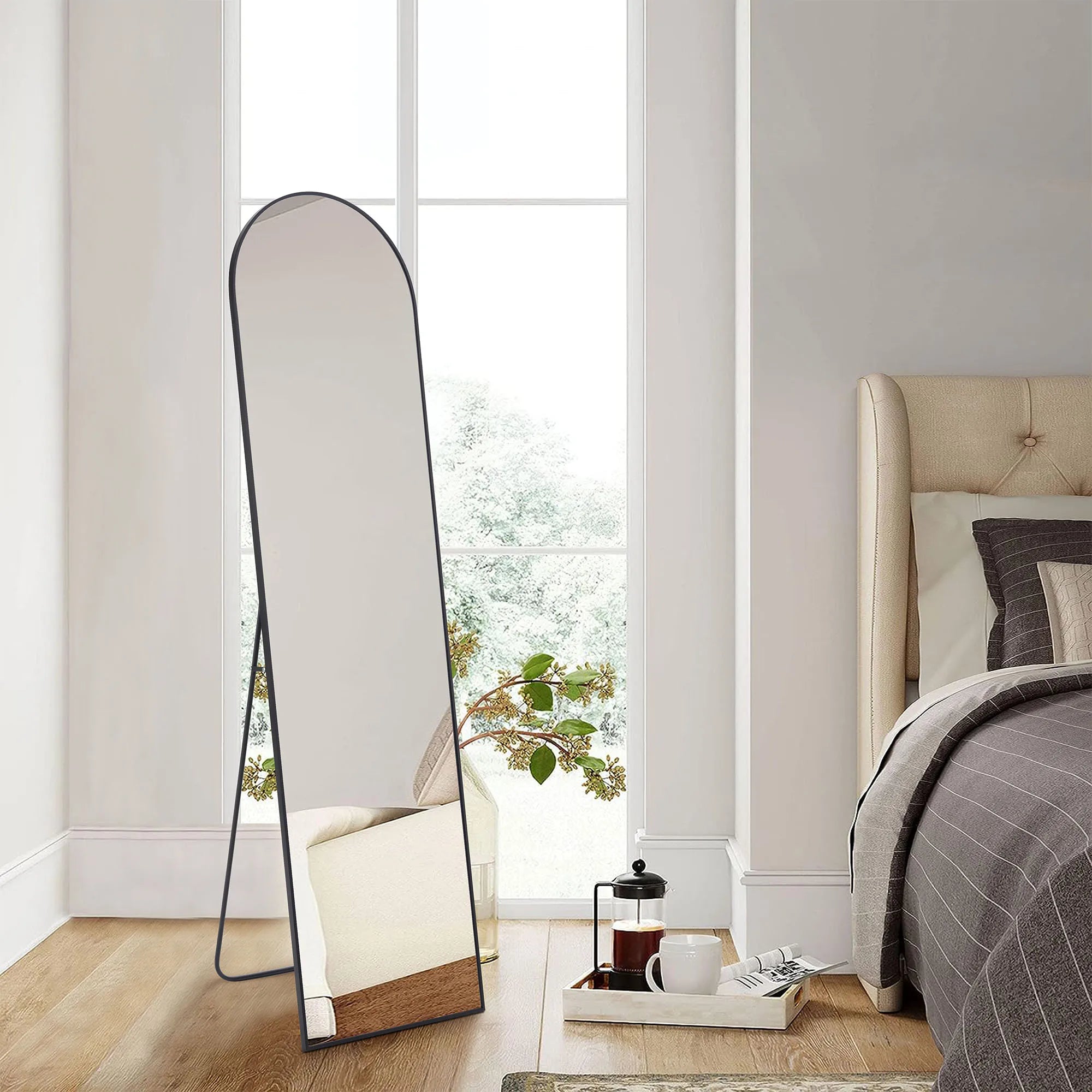 JHK Wall Mounted Full Body Mirror 59"x16" with Stand