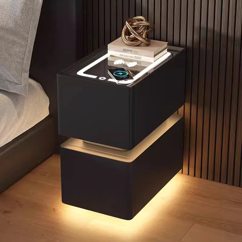 Smart Bedside Table with Nordic Style Storage
