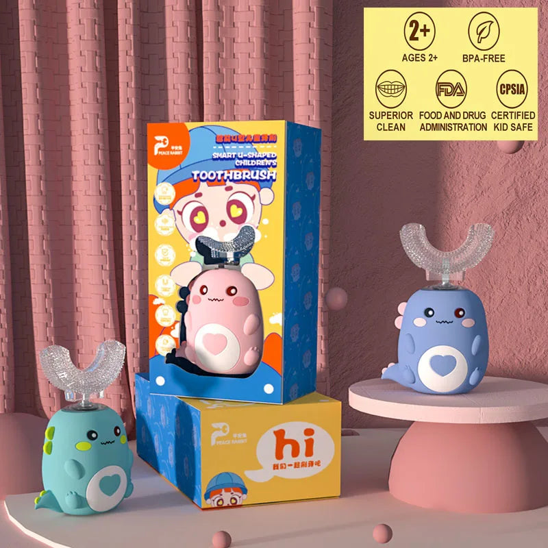 Smart Cartoon Kids U-shaped Electric Toothbrush