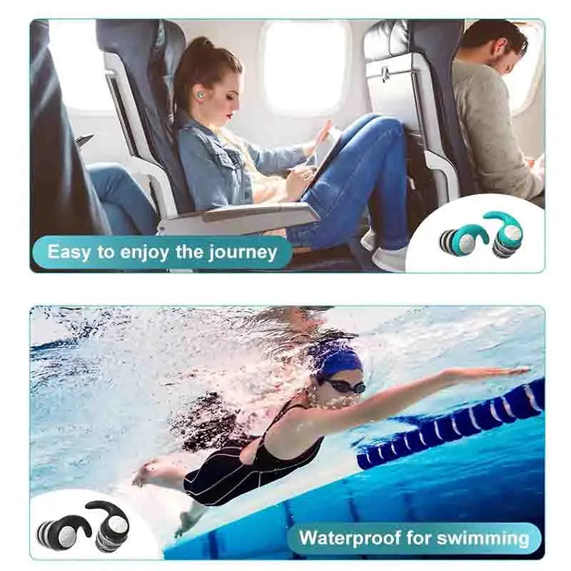Silicone Noise Cancelling Earplugs for Sleeping & Swimming