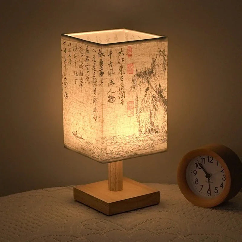 Dimmable LED Bedside Table Lamps with Fabric Shade