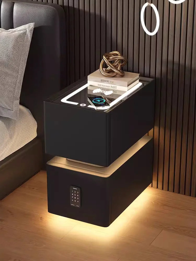Smart Bedside Table with Nordic Style Storage
