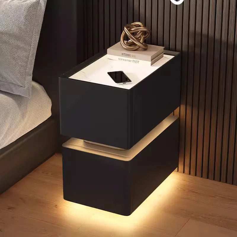 Smart Bedside Table with Nordic Style Storage