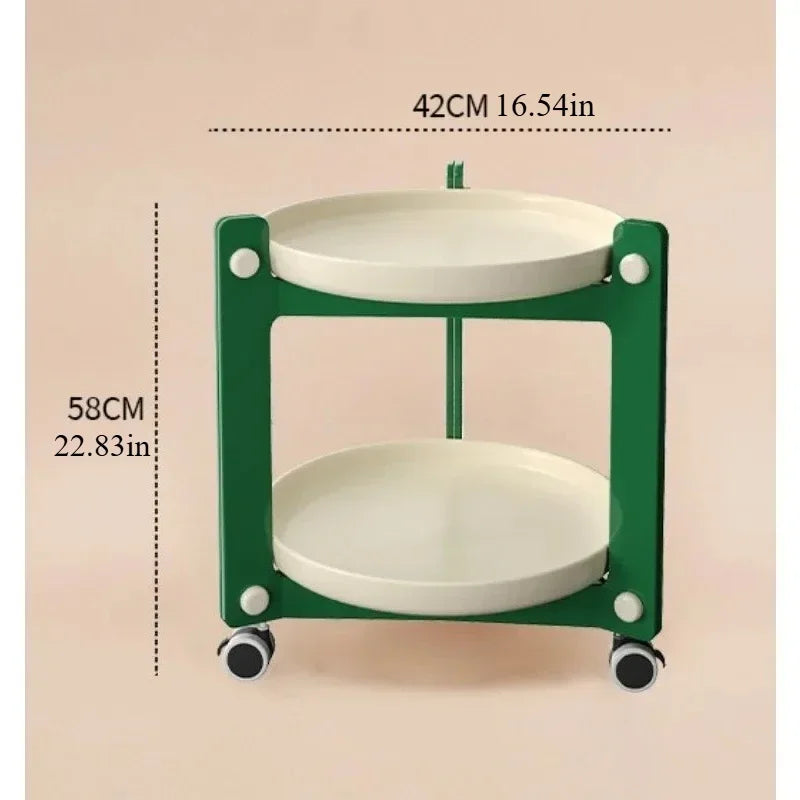 Nordic Coffee Table with Wheels - Minimalist Storage Rack