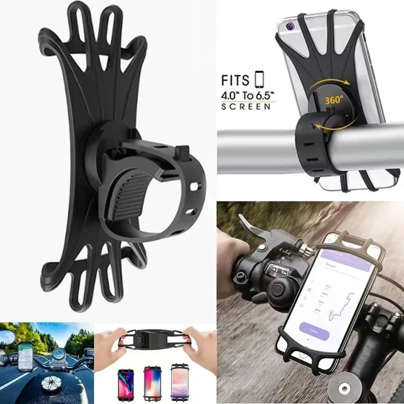 360° Rotatable Bike Phone Holder - Universal Silicone Stand