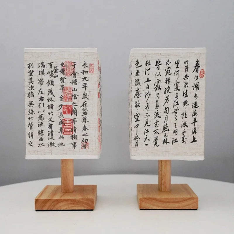 Dimmable LED Bedside Table Lamps with Fabric Shade