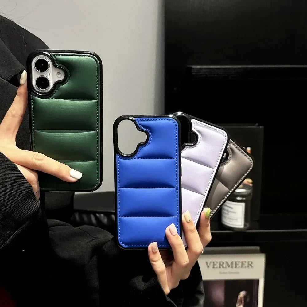 Shockproof Puffer Phone Case for iPhone 16 Series