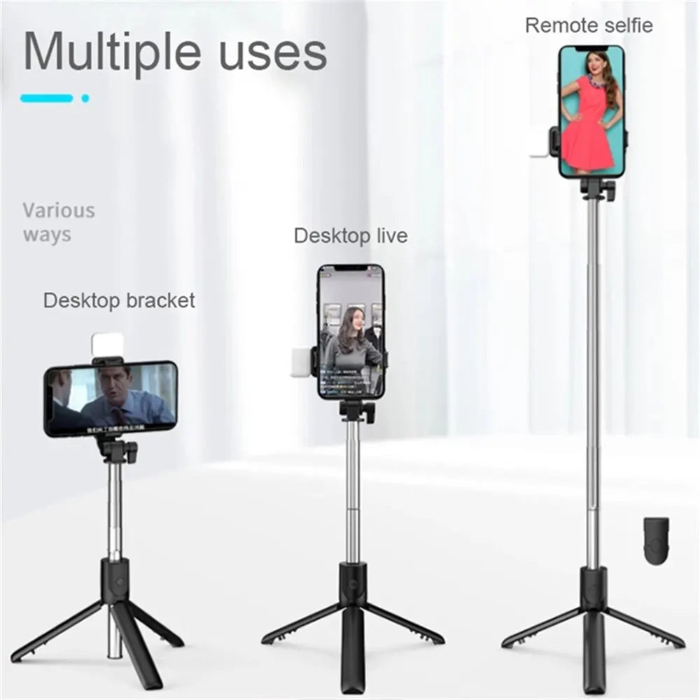 Bluetooth Selfie Stick Tripod with Remote Shutter & Fill Light