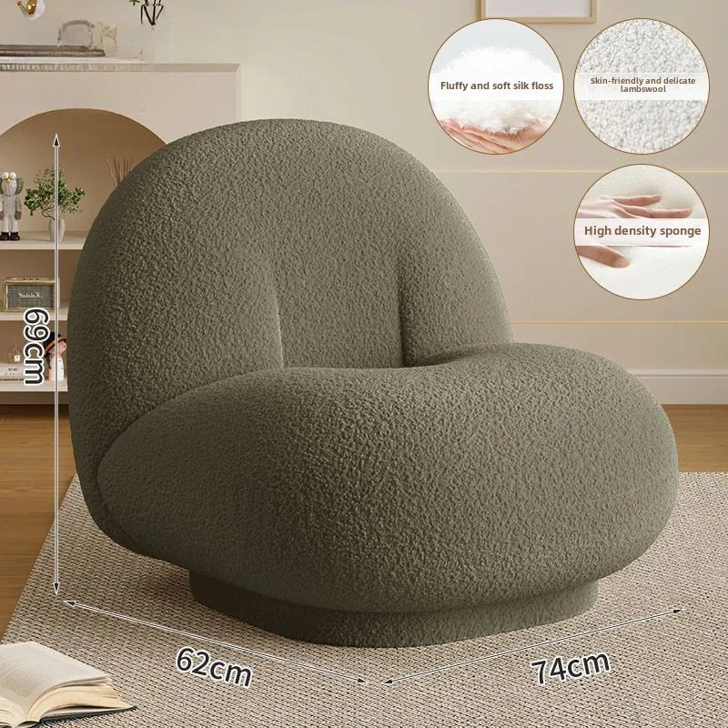 Cloud Lazy Sofa with Lamb Fleece Fabric