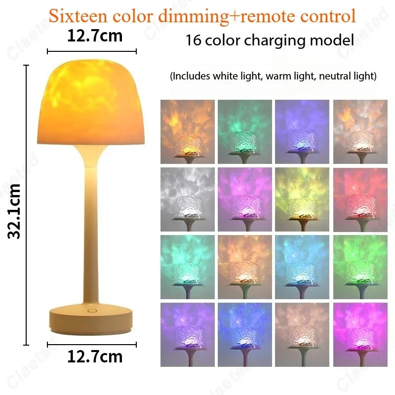 LED Water Ripple Night Lamp Gift for Couples