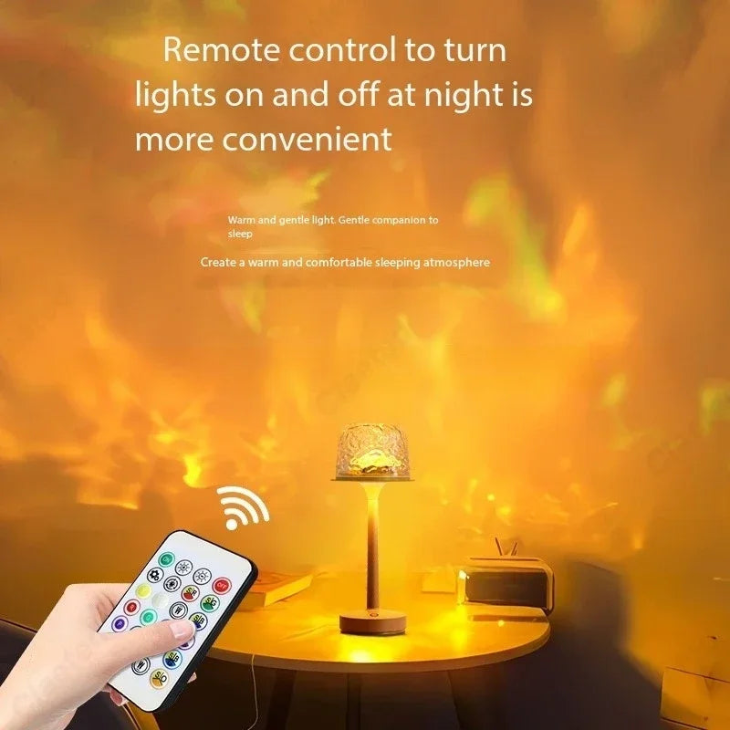 LED Water Ripple Night Lamp Gift for Couples