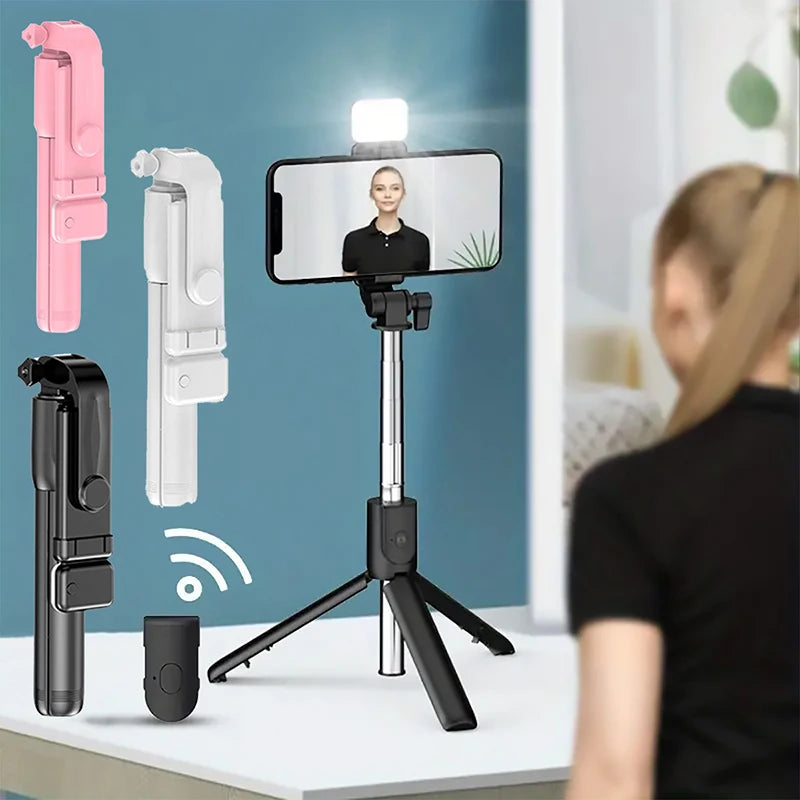 Bluetooth Selfie Stick Tripod with Remote Shutter & Fill Light
