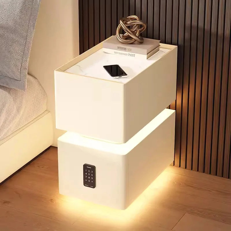 Smart Bedside Table with Nordic Style Storage
