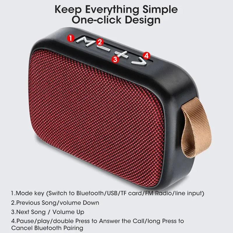 Portable Bluetooth Speaker with Card and FM Radio