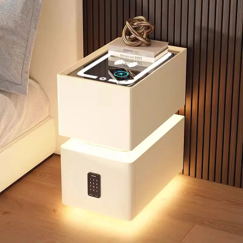Smart Bedside Table with Nordic Style Storage
