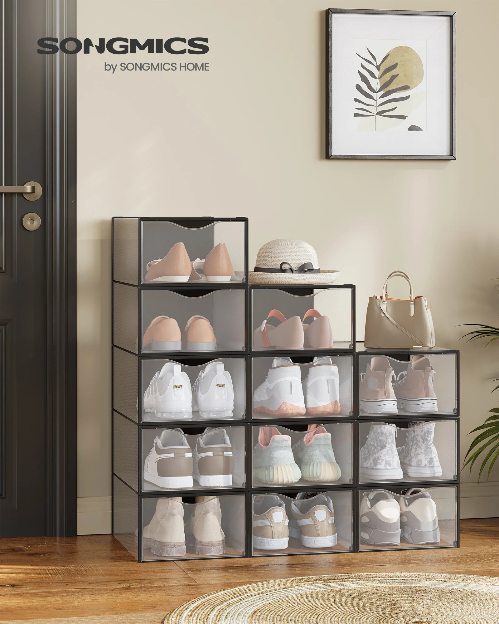 Clear Shoe Storage Boxes Set of 12 by SONGMICS