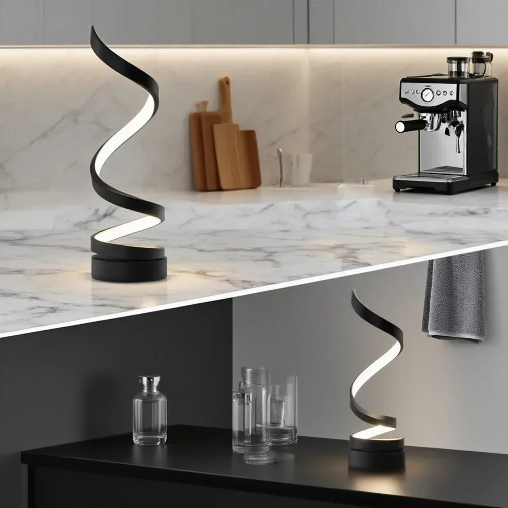 LED Dimmable Spiral Table Lamp - Adjustable Brightness