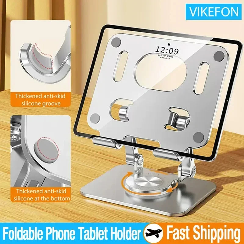 360 Rotating Foldable Phone Holder for Tablets and Phones