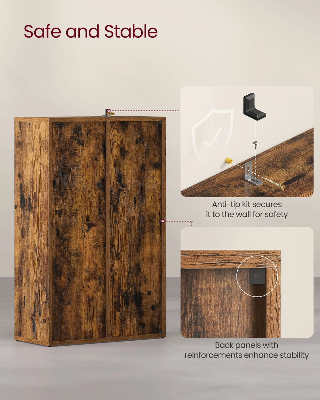 VASAGLE Wooden Bookcase with 5 Compartment Shelves