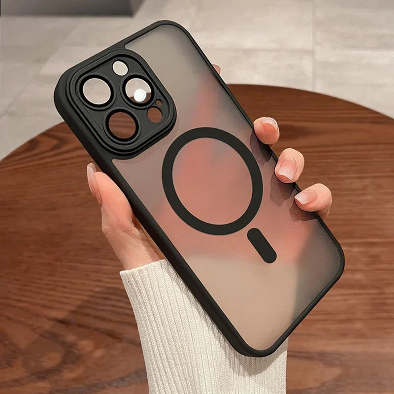Shockproof Frosting Magnetic Case for iPhone 14 15 Pro Max
