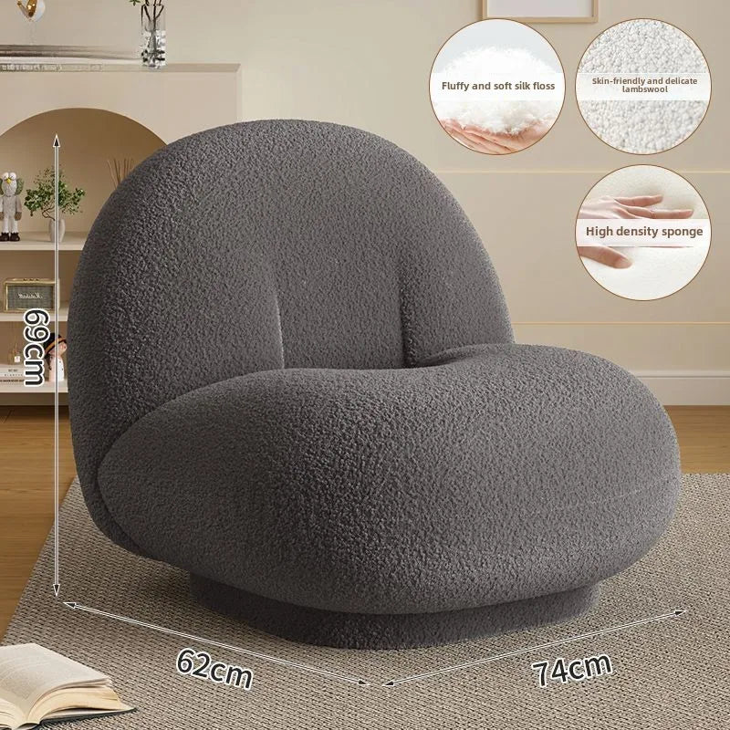 Cloud Lazy Sofa with Lamb Fleece Fabric