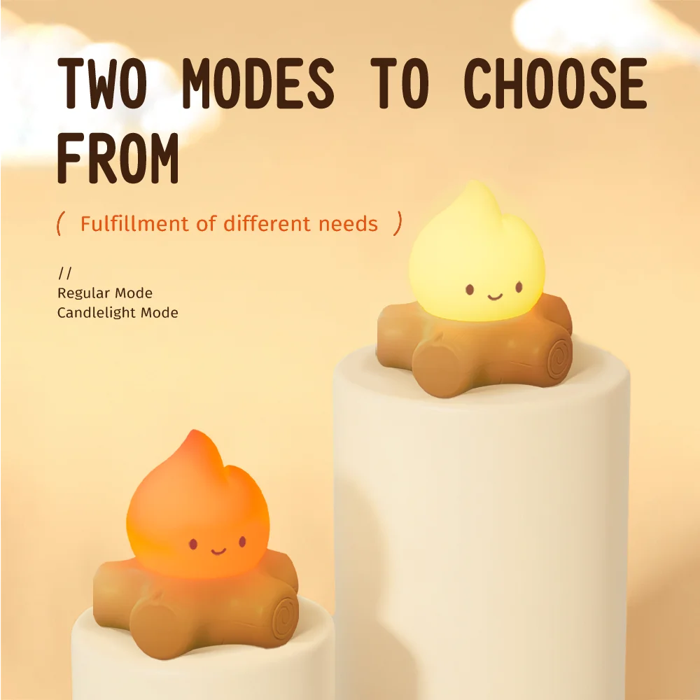 Cute Silicone Night Light - Safe Dimmable Bedside Lamp