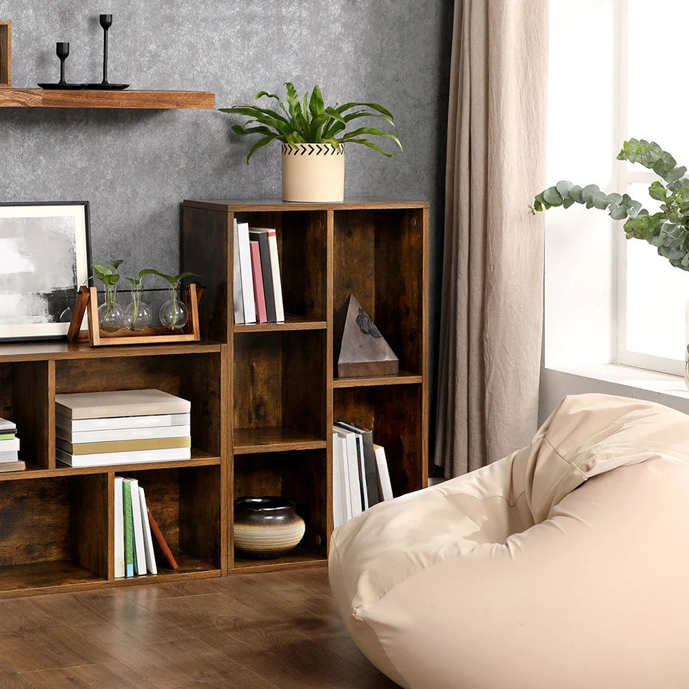 VASAGLE Wooden Bookcase with 5 Compartment Shelves