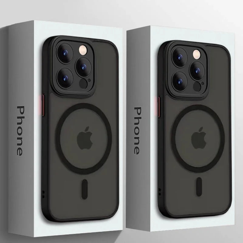 Shockproof Frosting Magnetic Case for iPhone 14 15 Pro Max