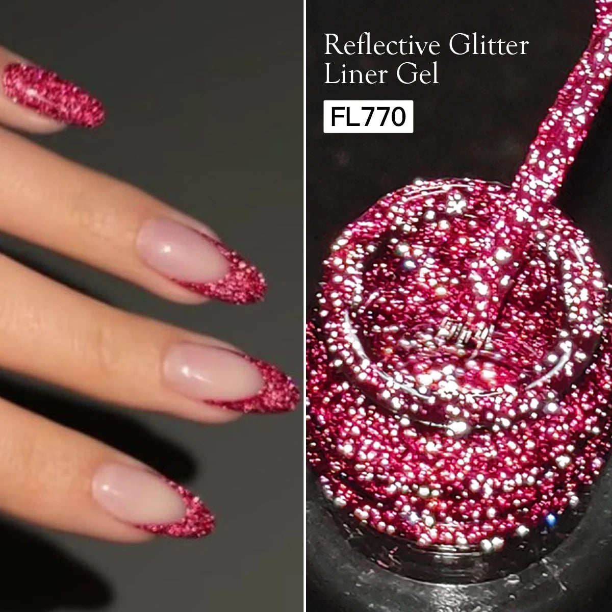 Reflective Glitter Nail Gel Liner - Gold Silver Red | FOUR LILY