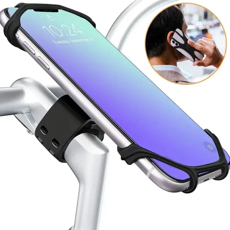 360° Rotatable Bike Phone Holder - Universal Silicone Stand